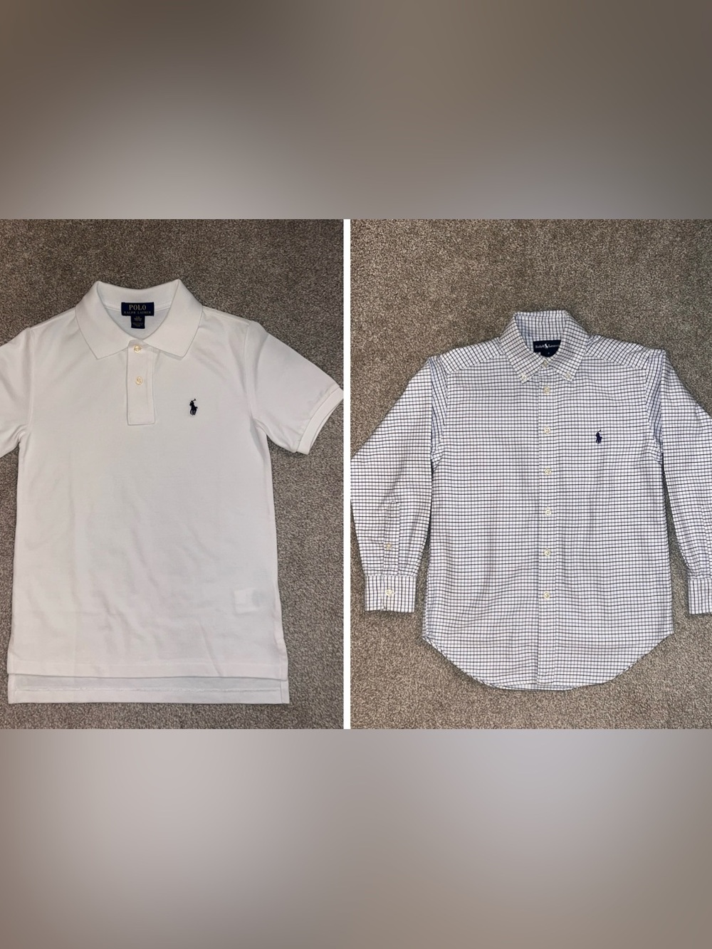 2 Ralph Lauren dressy tops *button down and polo* size 8 🏇🏻